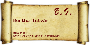 Bertha István névjegykártya