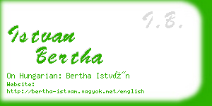 istvan bertha business card